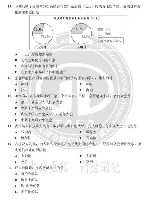 2024年天津中考历史真题在线（图片版）